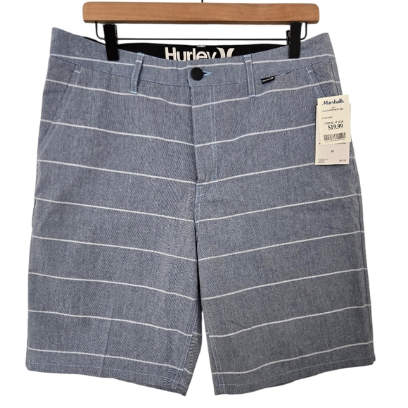 Hurley Other - NWT Hurley Men's Blue Striped Shorts Size 32